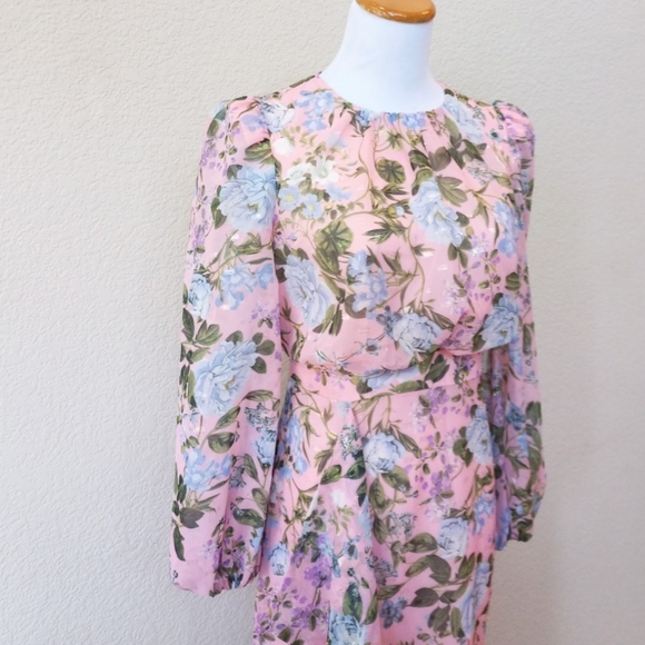 Eliza J pink and blue floral blouston maxi dress - Picture 6 of 9